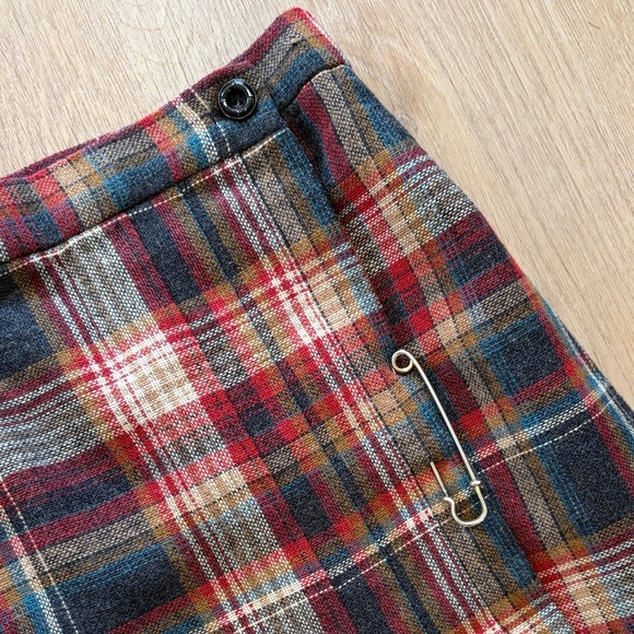 Vintage Red Colourful Tartan Wrap Skirt Size Small - Picture 5 of 12